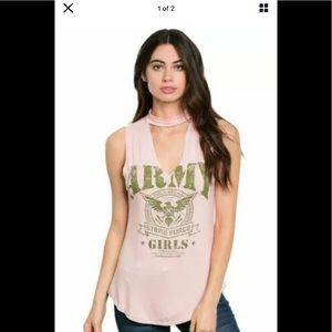 Graphic Choker neck Muscle Tee